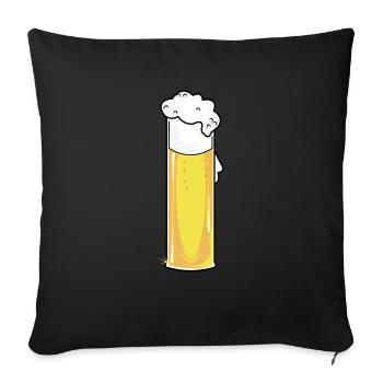 Kölsch T-Shirt Kölschglas beer glass Rhineland Cologne - Sofa pillowcase 17,3'' x 17,3'' (45 x 45 cm) - black - Front