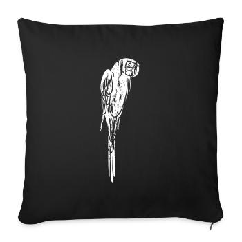 Parrot Macaw motif used look - Sofa pillowcase 17,3'' x 17,3'' (45 x 45 cm) - black - Front
