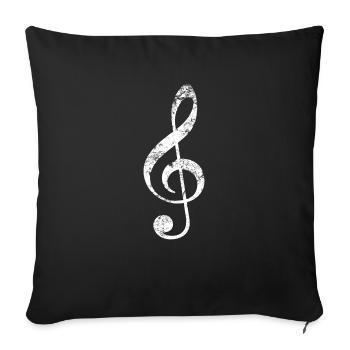 Violin Key Music Musician Vintage Symbol - Sofa pillowcase 17,3'' x 17,3'' (45 x 45 cm) - black - Front