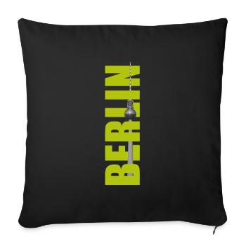 Berlin TV Tower - Sofa pillowcase 17,3'' x 17,3'' (45 x 45 cm) - black - Front