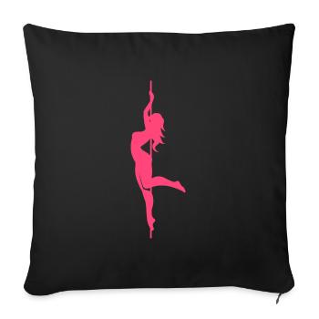 Women's pole dancing pole dancing - Sofa pillowcase 17,3'' x 17,3'' (45 x 45 cm) - black - Front