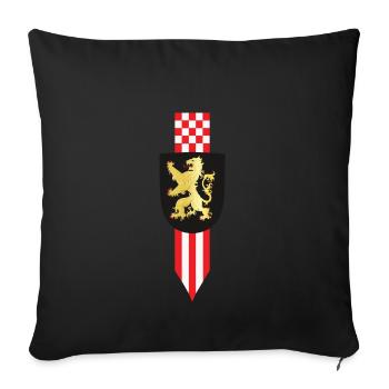 Logo Brabant Lion und kurze winpel def2 - Sofakissenbezug 45 x 45 cm - Schwarz - Vorne