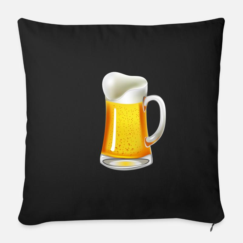 Pils du baril Krug - Housse de coussin décorative 45 x 45 cm - noir