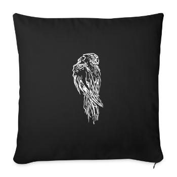 Parrot Portrait Vintage Bird Drawing - Sofa pillowcase 17,3'' x 17,3'' (45 x 45 cm) - black - Front