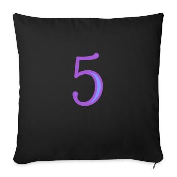 5. FIVE - Sofa pillowcase 17,3'' x 17,3'' (45 x 45 cm) - black - Front