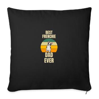 Retro Frenchie Papa Dogs French Bulldog - Sofa pillowcase 17,3'' x 17,3'' (45 x 45 cm) - black - Front