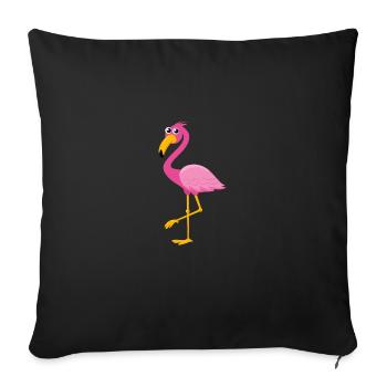 Great Flamingo Holiday Hawaii Animal Motif Cartoon - Sofa pillowcase 17,3'' x 17,3'' (45 x 45 cm) - black - Front