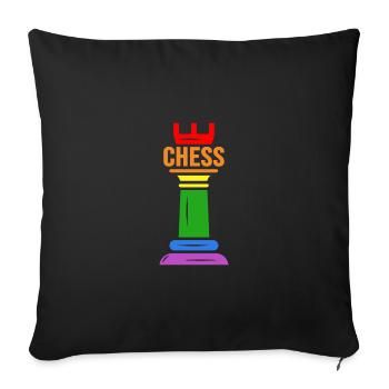 Chess Checkmate Chess Player "LGBT-Chess" - Sofa pillowcase 17,3'' x 17,3'' (45 x 45 cm) - black - Front