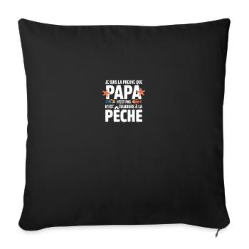 Daddy Fishing Fisherman Baby Infant Birth - Sofa pillowcase 17,3'' x 17,3'' (45 x 45 cm) - black - Front