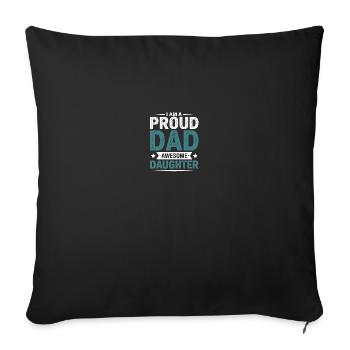 Père et fille - Housse de coussin décorative 45 x 45 cm - noir - Devant