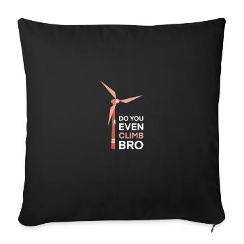 Éolienne protection du climat Transition énergétique Protection de l’environnement - Housse de coussin décorative 45 x 45 cm - noir - Devant
