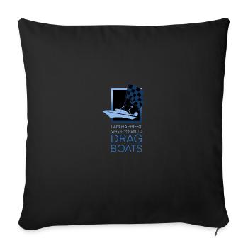 Motorboat Racing Boat Sport Boat Gift - Sofa pillowcase 17,3'' x 17,3'' (45 x 45 cm) - black - Front
