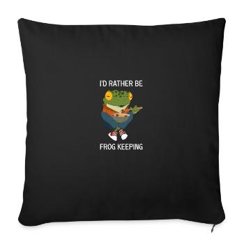 Frog Toad Jungle Jungle Gift - Sofa pillowcase 17,3'' x 17,3'' (45 x 45 cm) - black - Front