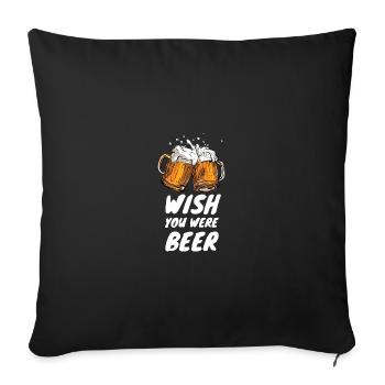 2 Bière cool JGA Dicton - Housse de coussin décorative 45 x 45 cm - noir - Devant