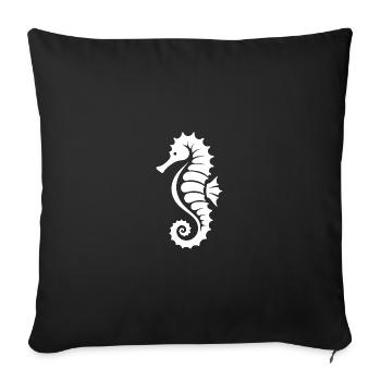Cute little seahorse - Sofa pillowcase 17,3'' x 17,3'' (45 x 45 cm) - black - Front
