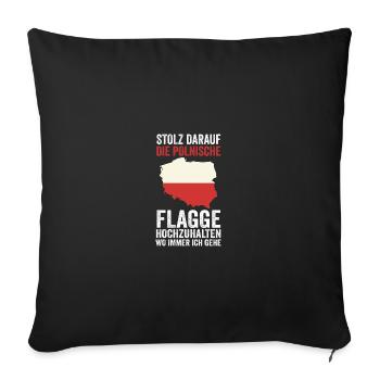 Pole Polish Poland - Sofa pillowcase 17,3'' x 17,3'' (45 x 45 cm) - black - Front