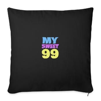 Age 99 - Sofa pillowcase 17,3'' x 17,3'' (45 x 45 cm) - black - Front
