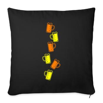 Icône de bière chope de bière - Housse de coussin décorative 45 x 45 cm - noir - Devant