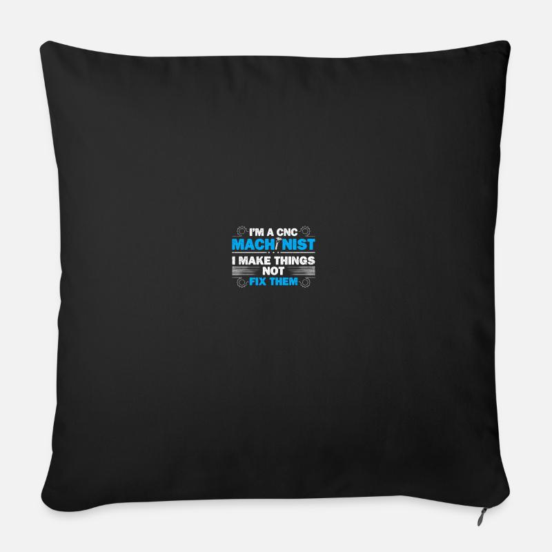 Mechanic CNC operator CNC milling cutter - Sofa pillowcase 17,3'' x 17,3'' (45 x 45 cm) - black