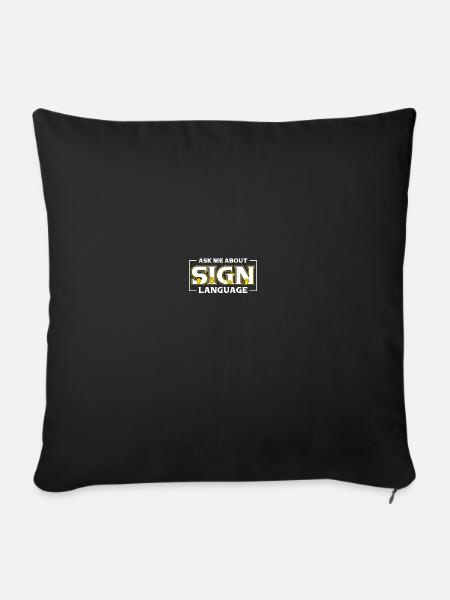 Gebärdensprache ASL Deaf Pride - Sofakissenbezug 45 x 45 cm - Schwarz