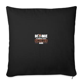 Gnomies Jardinage Gnome de jardin - Housse de coussin décorative 45 x 45 cm - noir - Devant