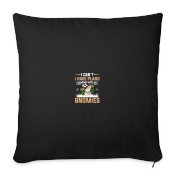 Gnomies Gartenarbeit Gartenzwerg - Sofakissenbezug 45 x 45 cm - Schwarz - Vorne
