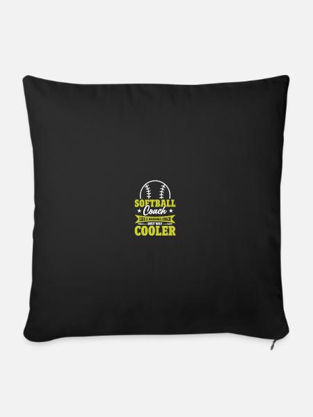 Softball-Trainerin - Sofakissenbezug 45 x 45 cm - Schwarz