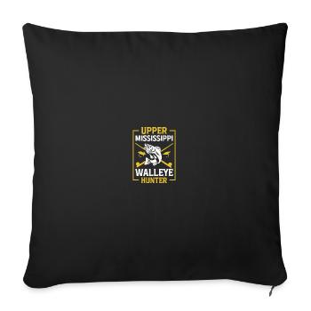Walleye Hunter Walleye Fischen - Sofakissenbezug 45 x 45 cm - Schwarz - Vorne
