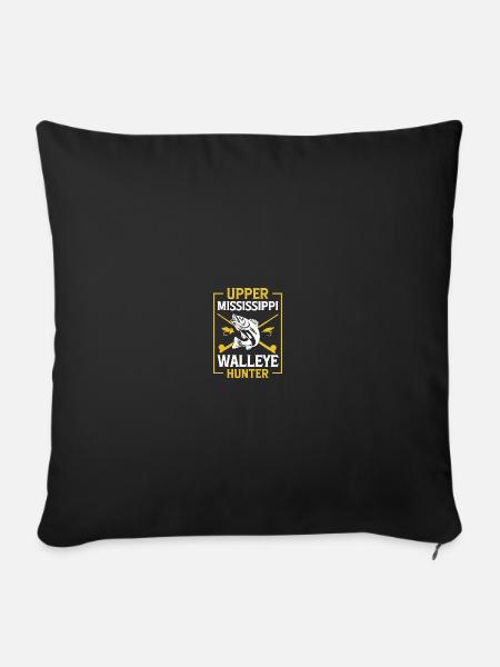 Walleye Hunter Walleye Fischen - Sofakissenbezug 45 x 45 cm - Schwarz