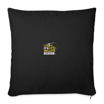 Walleye Hunter Walleye Fischen - Sofakissenbezug 45 x 45 cm - Schwarz - Vorne