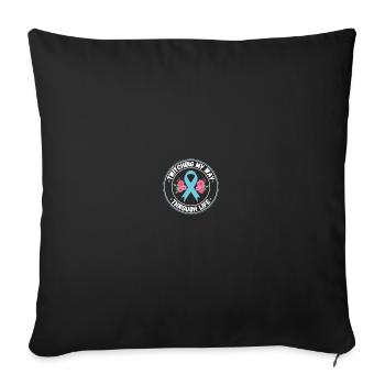 Awareness of Tourette's syndrome - Sofa pillowcase 17,3'' x 17,3'' (45 x 45 cm) - black - Front