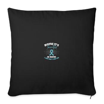 Awareness of Tourette's syndrome - Sofa pillowcase 17,3'' x 17,3'' (45 x 45 cm) - black - Front