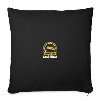 Walleye Hunter Walleye Fischen - Sofakissenbezug 45 x 45 cm - Schwarz - Vorne
