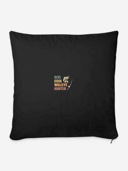 Walleye Hunter Walleye Fischen - Sofakissenbezug 45 x 45 cm - Schwarz