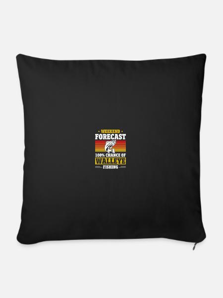 Walleye Hunter Walleye Fischen - Sofakissenbezug 45 x 45 cm - Schwarz