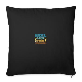 Walleye Hunter Walleye Fischen - Sofakissenbezug 45 x 45 cm - Schwarz - Vorne
