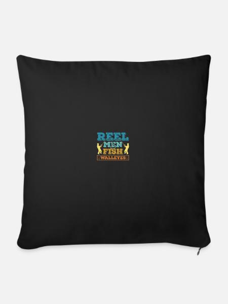Walleye Hunter Walleye Fischen - Sofakissenbezug 45 x 45 cm - Schwarz