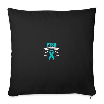 PTSD-Bewusstsein - Sofakissenbezug 45 x 45 cm - Schwarz - Vorne