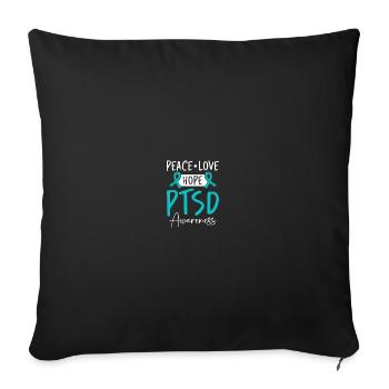 PTSD-Bewusstsein - Sofakissenbezug 45 x 45 cm - Schwarz - Vorne