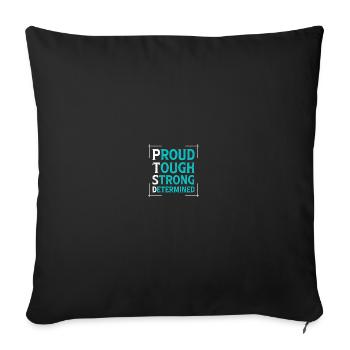 PTSD-Bewusstsein - Sofakissenbezug 45 x 45 cm - Schwarz - Vorne