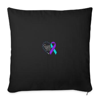 Sunflower Suicide Prevention Suicide Education - Housse de coussin décorative 45 x 45 cm - noir - Devant