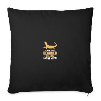 Bartagame - Sofakissenbezug 45 x 45 cm - Schwarz - Vorne