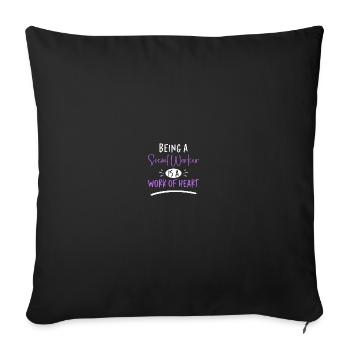 School Social Worker - Sofa pillowcase 17,3'' x 17,3'' (45 x 45 cm) - black - Front