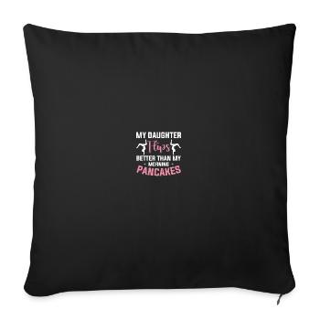 Proud gymnastics mom - Sofa pillowcase 17,3'' x 17,3'' (45 x 45 cm) - black - Front