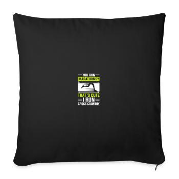 Ski de fond Coureurs Ski de fond - Housse de coussin décorative 45 x 45 cm - noir - Devant