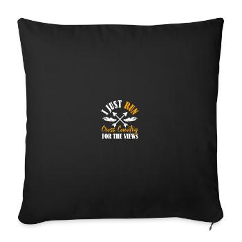 Ski de fond Coureurs Ski de fond - Housse de coussin décorative 45 x 45 cm - noir - Devant
