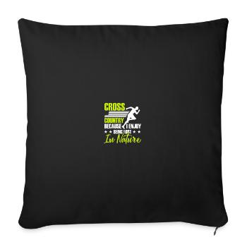 Ski de fond Coureurs Ski de fond - Housse de coussin décorative 45 x 45 cm - noir - Devant