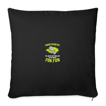 Ski de fond Coureurs Ski de fond - Housse de coussin décorative 45 x 45 cm - noir - Devant
