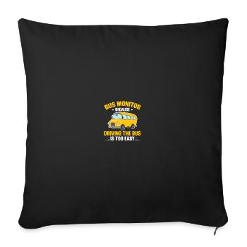 Schulbus-Monitor - Sofakissenbezug 45 x 45 cm - Schwarz - Vorne