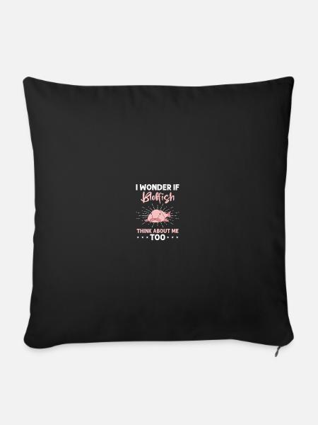 Blob-Fisch Blobfisch - Sofakissenbezug 45 x 45 cm - Schwarz